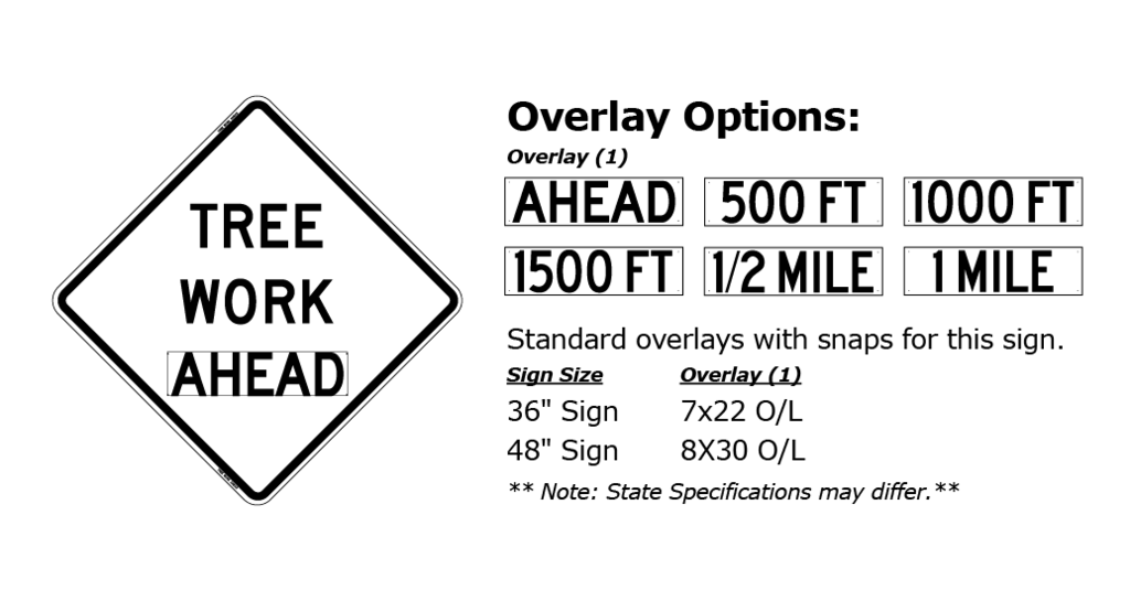 Tree Work Ahead Work Zone Sign Bone Safety Signs DISCO