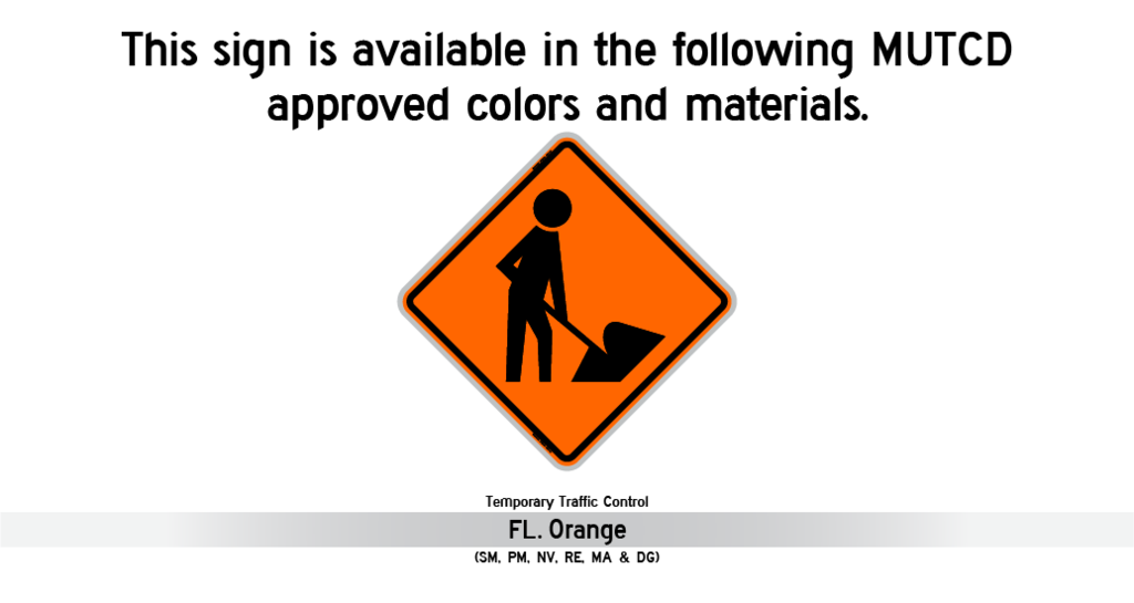 Work Local Sign Worker (Symbol) W21-1a Work Zone Sign | Bone Safety Signs | DISCO