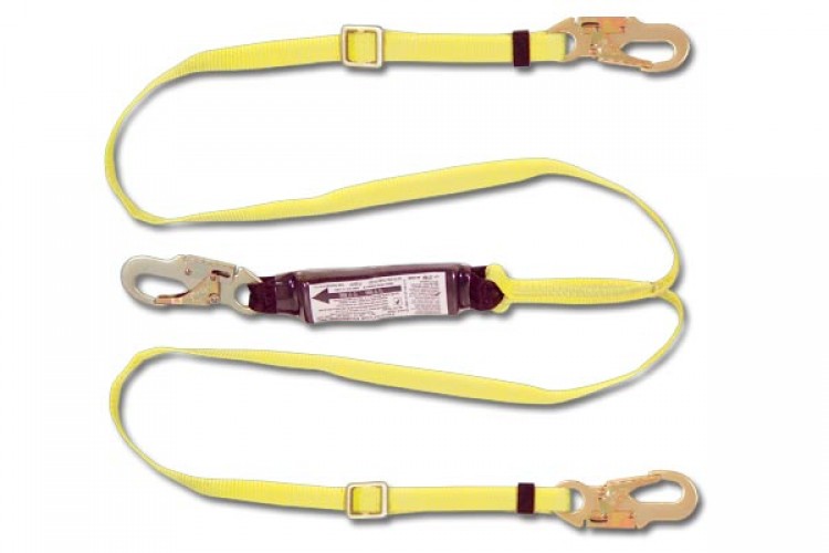 Shock Absorbing Lanyards - Adjustable Dual Leg Web Pack-Style (100% Tie-Off) 440AB