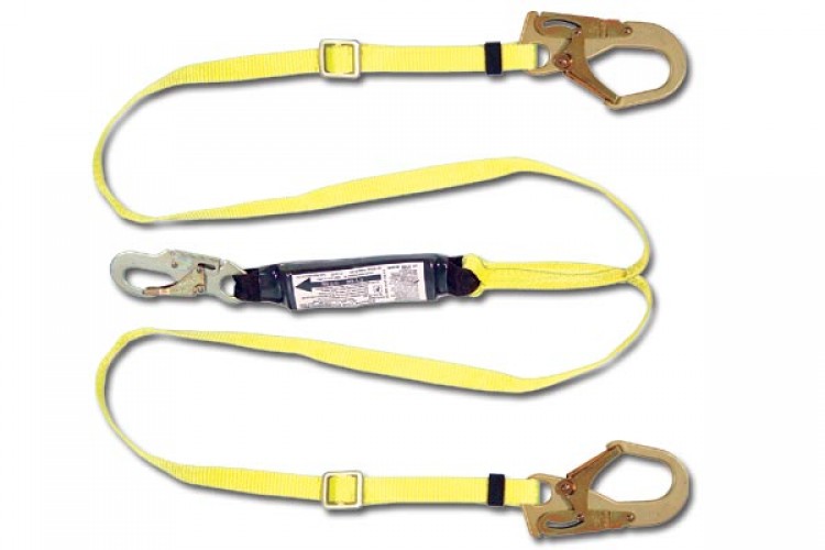 Shock Absorbing Lanyards - Adjustable Dual Leg Web Pack-Style (100% Tie-Off) 442ABN