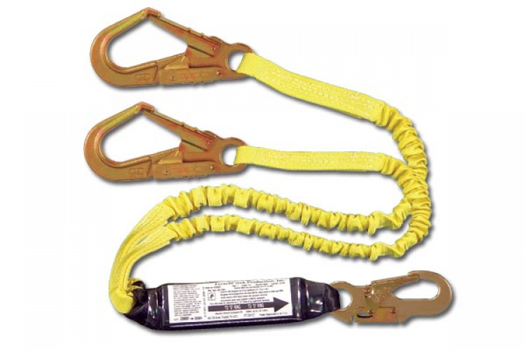 Shock Absorbing Lanyards - Dual Leg Elastic Pack-Style (100% Tie-Off) 442AS