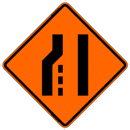 Merge Right (Symbol) W4-2 Work Zone Warning Sign