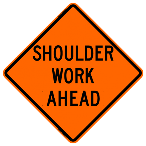 Shoulder Work Ahead Work Zone Sign