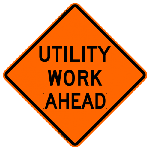 Utility Work Ahead W21-7 Work Zone Sign